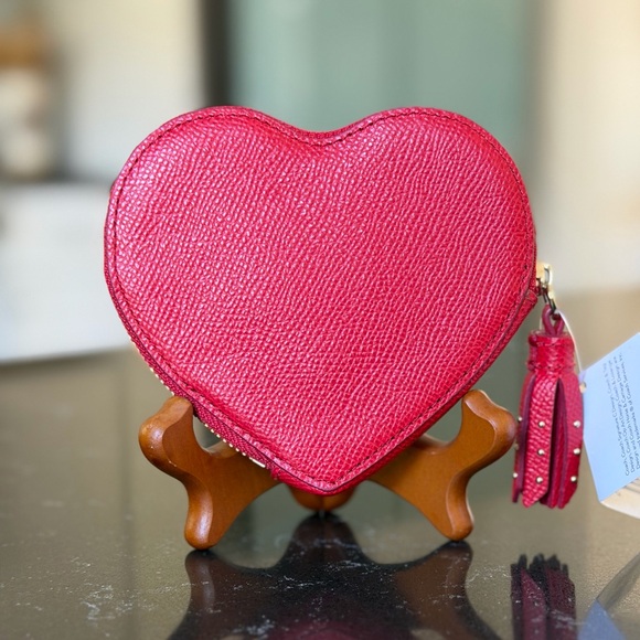 Coach Heart-Shaped Red Coin Case - Picture 2 of 2